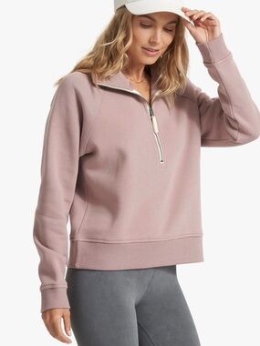 VUORI Restore Half Zip Fleece Pullover Small Comfy Lounge Sweatshirt Dusk Pink